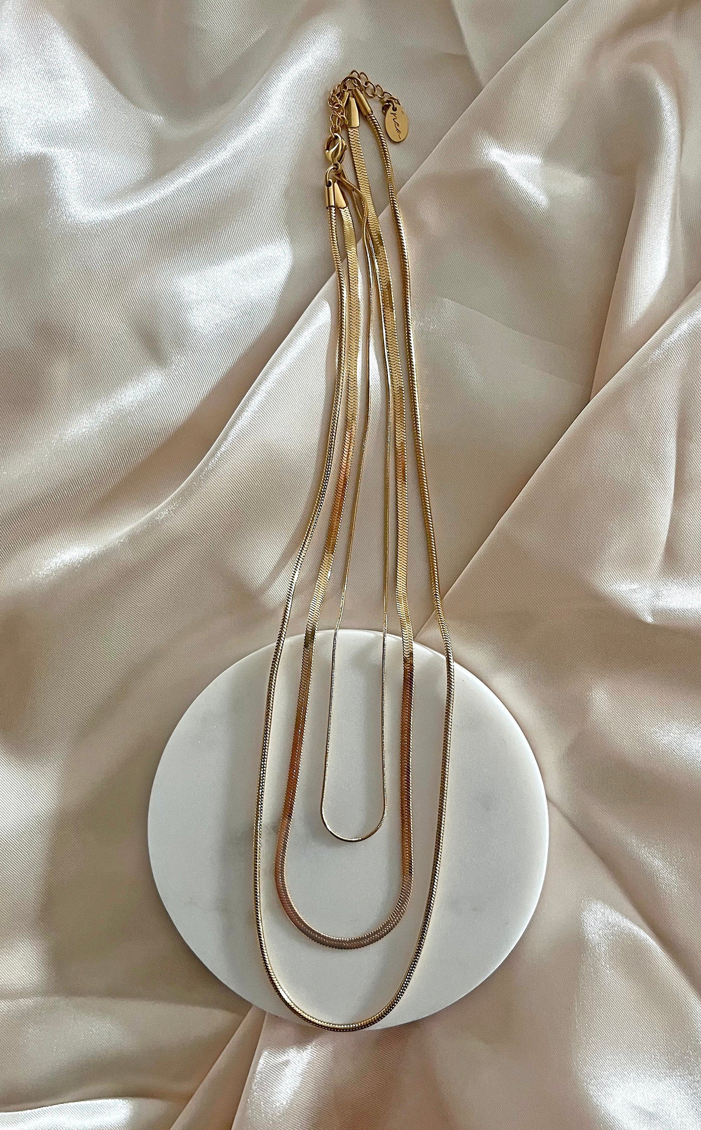 Triple Strand Layered Necklace